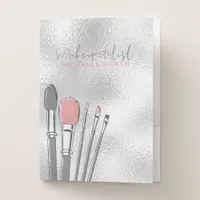 Watercolor Makeup Brushes Pink ID350 Pocket Folder