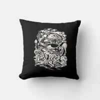 Cottagecore Aesthetic Frog Mushroom Goblincore Cre Throw Pillow