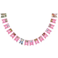 Girly Pink Daughter Photo Happy Birthday Bunting Flags