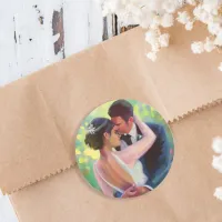 Beautiful Bride and Groom Wedding Classic Round Sticker