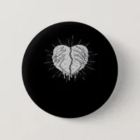 Monochrome Skeleton Hand With Heart Classic Button