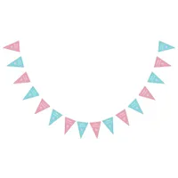 Pink And Blue Twins Boy And Girl Birthday Party Bunting Flags