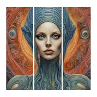 Alien Woman Triptych
