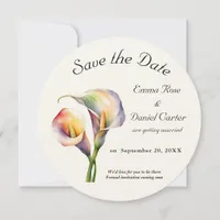 Elegant Watercolor Calla Lilies Romantic Floral Save The Date