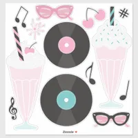 1950s Retro Diner Stickers – Sock Hop Rock and Rol