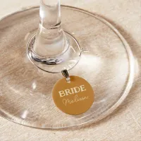 Bride To Be Wedding Party Ginger And Cream Wine Charm