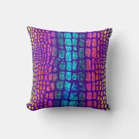 Rainbow Snakeskin Print Throw Pillow