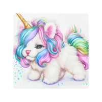 Fluffy Unicorn Puppy Metal Print