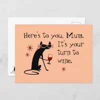 It's Mom's Turn for a Wine Pun Holiday Postcard