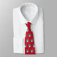 Quarantine Christmas Funny COVID Mask Pathogen Red Neck Tie