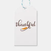 Feather Boho Native Thankful Typography Gift Tags