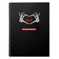 Let's Friends! Classic Skeleton Hands Heart Notebook