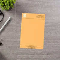 Tangerine orange business logo letterhead post-it notes