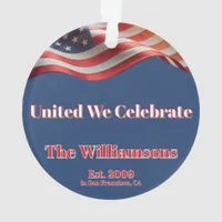 United We Celebrate • 1776–2026 Family Keepsake Ornament