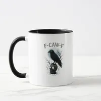 Gothic Crow F-Caw-F Raven Skull Moon Halloween Mug
