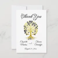 Golden Tree of Life Timeless Sophisticated Elegant Thank You Card