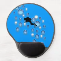Gel Mousepad - Diver Swimming in Bubbles