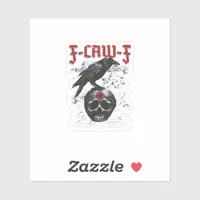 F-Caw-F Funny Halloween Crow Raven Gothic Humor Sticker