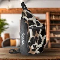 Country Western Cowhide and Leather Printed  Sling Bag