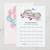 Palm Club Just Married Palm Beach Bachelorette Advice Card