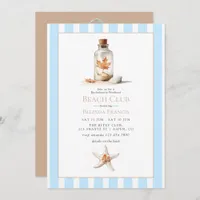 Coastal Chic Fall Beach Club Bachelorette Weekend Invitation
