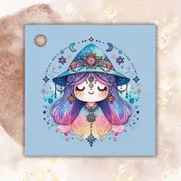 Cute Bohemian Queen with Blue Background | Favor Tags