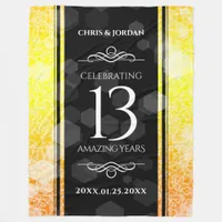 Elegant 13th Citrine Wedding Anniversary Fleece Blanket