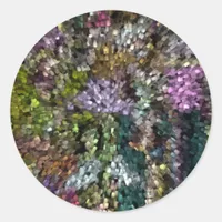 Multi-Color Digital Abstract Classic Round Sticker