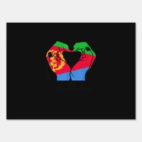 Hands Heart With Eritrean Flag Sign