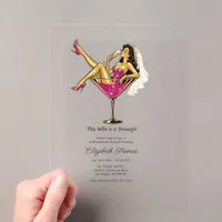 This Wife is a Showgirl Las Vegas Bachelorette Acrylic Invitations