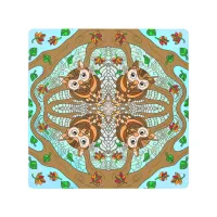 Hand Drawn Owl Mandala Artwork   Metal Print