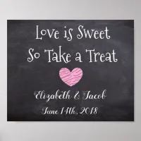 Candy Bar Chalkboard Look Love is Sweet Poster