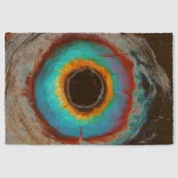 Ethereal Cosmic Eye Monogram Vibrant Abstract Art Fiber Doormat