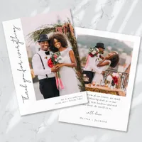 Romantic Script Photo Wedding Thank You Card