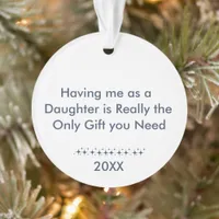 Having me as a Daughter retro stars photo Ornament