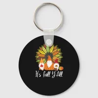 Fall Gnomes With Autumn Pumpkin It’s Fall Y’all Keychain