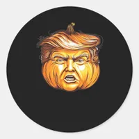 Funny Halloween Pumpkin Political Parody Donald Tr Classic Round Sticker