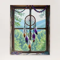Dreamcatcher in Window | Boho Art Jigsaw Puzzle