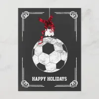 chalkboard soccer player Christmas Cards