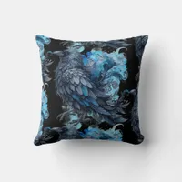 Watercolor Flowers Floral Raven Botanicals Throw Pillow