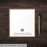 Professional Monogrammed Notepad