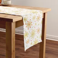 Retro Atomic Mid-Century Modern Red & Gold Color Long Table Runner