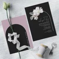 Arch Florals Rehearsal Dinner Black Mauve ID967 Invitation