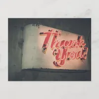 Retro Neon Sign Thank You Postcard