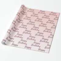 Rose gold blush Birthday Wrapping Paper