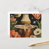 The Lampshade Woman in a Bath Postcard