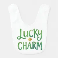 Lucky Charm Irish Green Shamrock Baby Bib