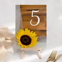 Sunflower and Veil Country Wedding Table Numbers