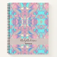 Holographic Opal Girl Blue Pink Sketchbook  Notebook