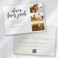 Hand Lettering Photos QR Code Informal Wedding Invitation